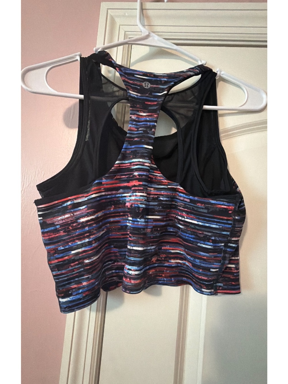 lululemon athletica Black Multi-Stripe Longline Sports Bra